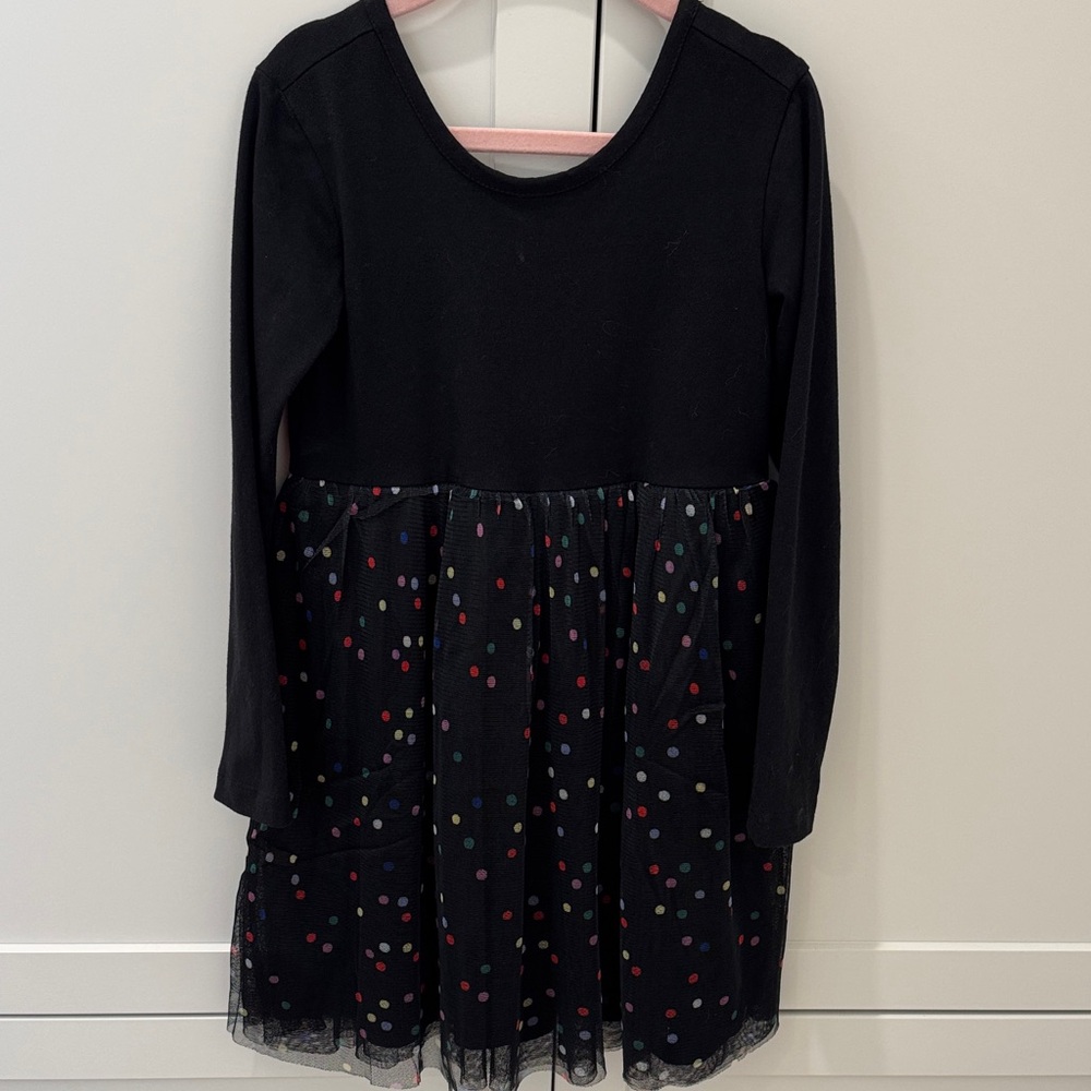 Hanna Andersson Black Dress with Colorful Dots